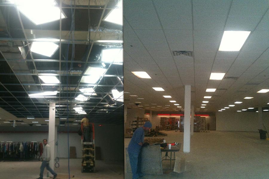 commercial ceiling cleaning before and after